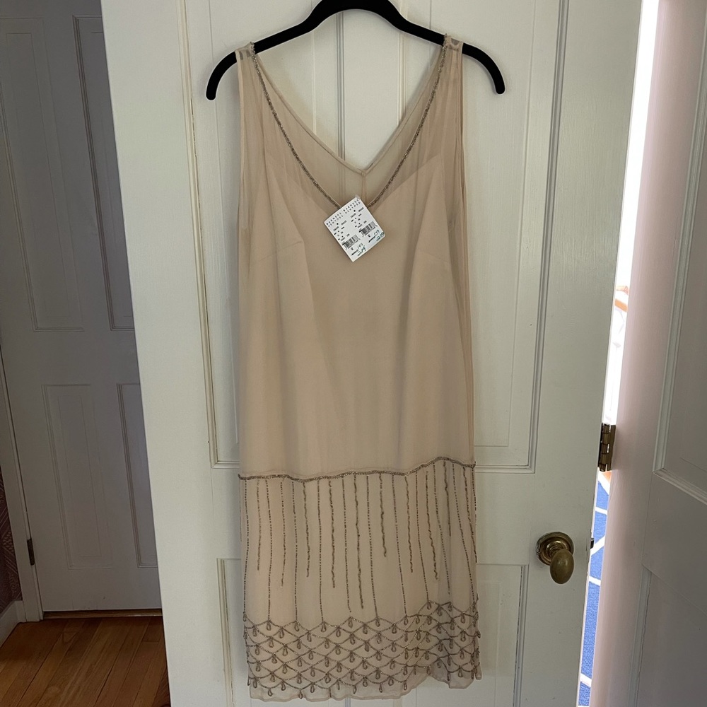 NWT Barney’s New York Co-op Beaded Cream Dress 12